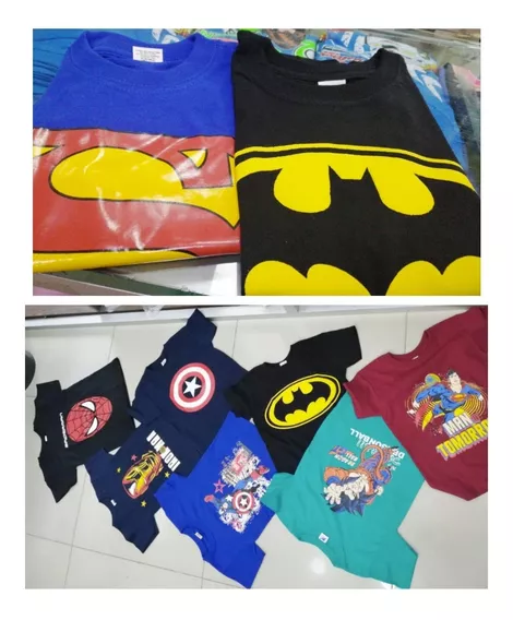 Camisetas Niños Super Héroes - Spider Man - Batman - Flash