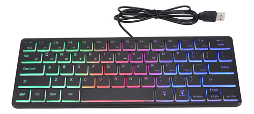 Ashata Mini Teclado Usb Con Cable Para Juegos, 64 Teclas, Re