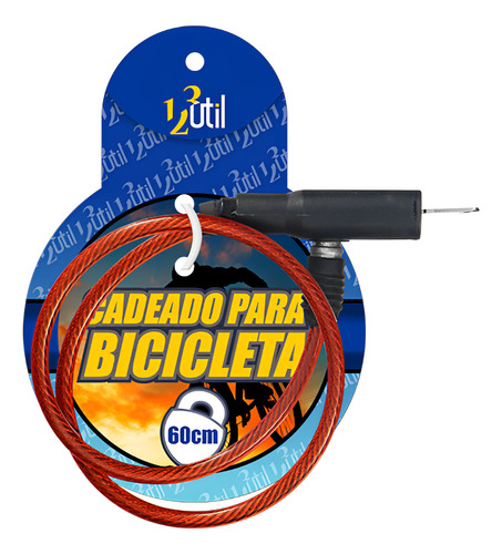 Cadeado Para Bicicleta 60 Cm Trava Tranca Objetos Antifurto