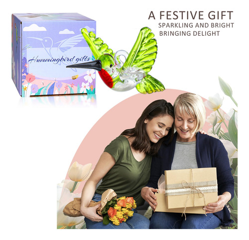 Colibríes De Vidrio Navidad
