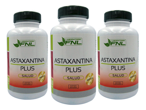 Astaxantina 4 Mg 180 Cápsulas Softgel 60 C/u 3 Frascos 