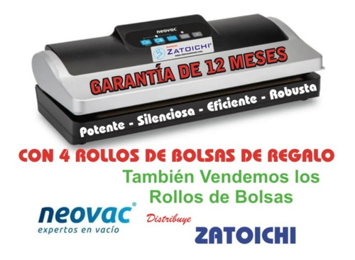 Envasadora Al Vacío Selladora Automática + 4 Rollos Gratis