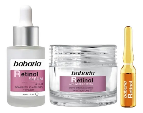 Babaria - Set Antiarrugas Retinol - Ampollas+serum+crema Todo Tipo De Piel Día/noche