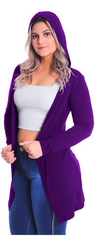 Max Cardigan Longo Com Capuz  Pluz Size Casaco Blusa Feminin