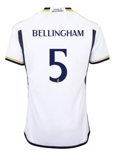 Camiseta Bellingham Real Madrid Nro 5 Blanca