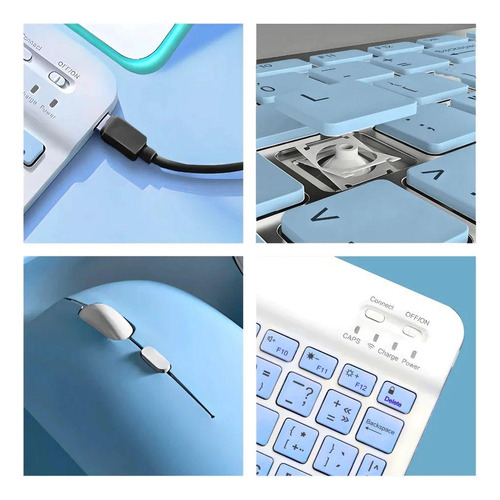 Kit Teclado E Mouse Sem Fio Al-313d Azul - Altomex