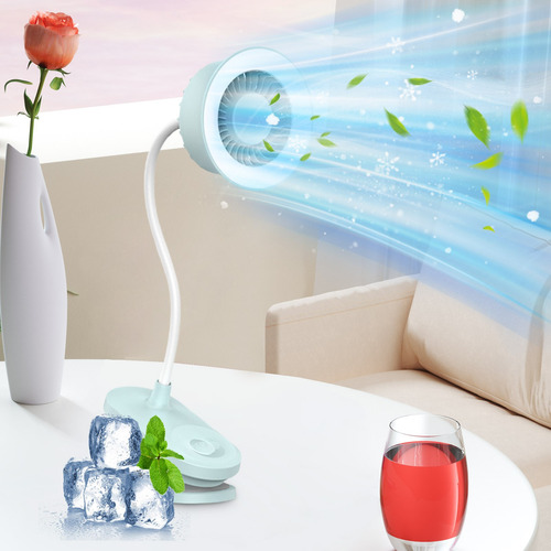 E Mini Fan Lamp, Lámpara De Pared Portátil Silenciosa, 2 En