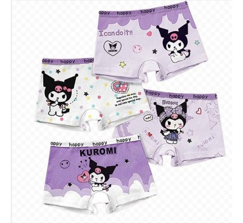 Bóxer De Algodón Para Niña Kuromi 4 Pcs