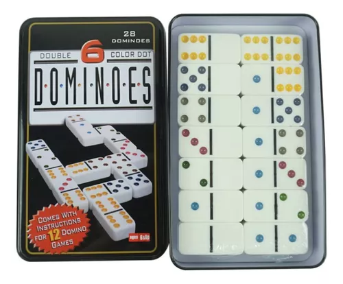 Jogo De Dominó Colorido 28 Pedras Profissional Osso Dominoes