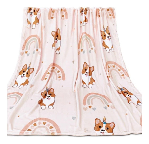 Corgi Manta Para Niñas Rainbow Unicorn Corgi - Manta Suave P