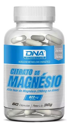 Citrato De Magnesio Dna 822mg (60 Cápsulas) 