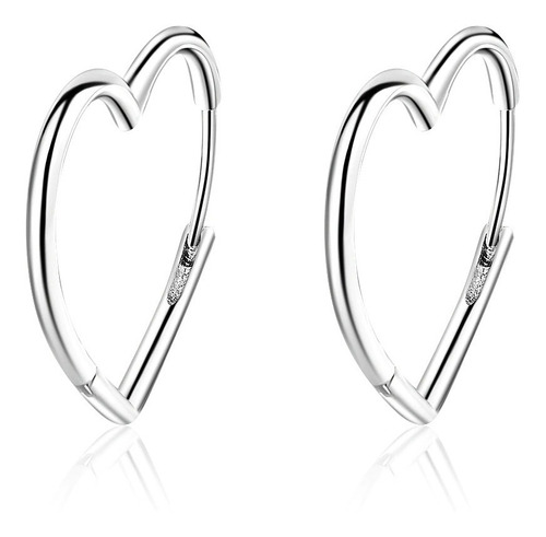 Aretes Pendientes Arracadas Corazón Baño De Plata Ley 925