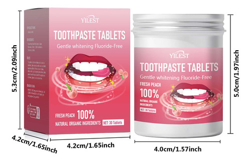 Pasta De Dientes X Peach Fresh En Tabletas, 30 Tabletas Brea