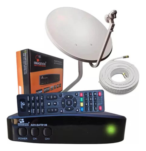 Kit Nova Antena Parabólica Ku Completa 100/% Livre