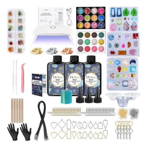 Kit De Resinas Uv Con Lámpara Para Hacer Joyas Diy Moldes Para Resina Moldes De Silicona Para Resina Kit De Manualidades