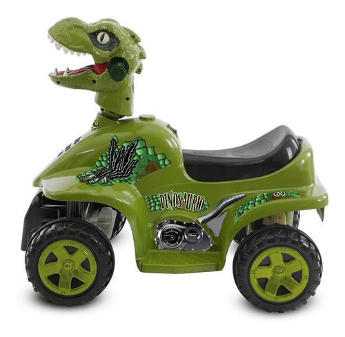 Moto Eléctrica Prinsel Mini Quad Dinosaurio Color Verde oscuro
