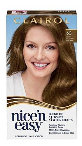 Clairol Nice'n Easy Permanent Hair Color, 6g Light Golden Br