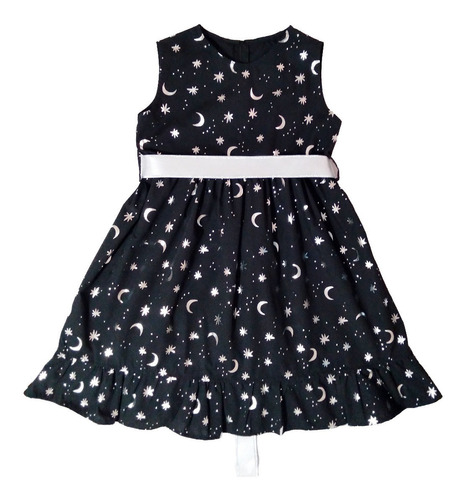 Vestido Niña Estampado Gliter Plateado Brillante T. 12-14-16