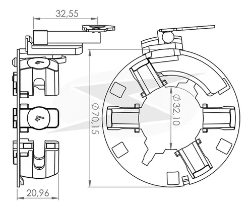 PORTA ESCOVA DO MOTOR DE PARTIDA 12V UNIFAP - UF - 1.272/4 - WS PARTS