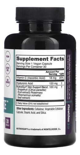 Zhou Glowfluence Acido Hialurónico Vitamina C 30c Sabor Sin Sabor