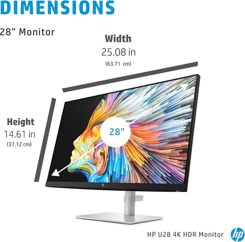 Hp U28 4k Hdr - Monitor De Computadora Para Creadores De Con