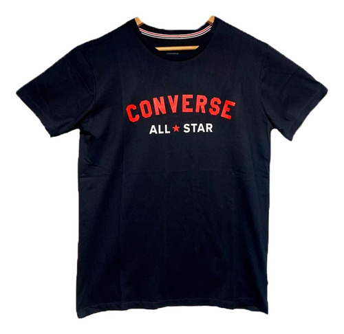 Remera Converse Lifestyle Hombre All Star Negro Ras