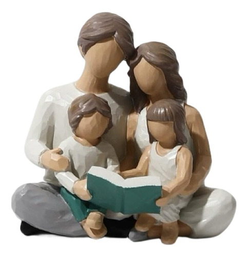 Waowumar Familia De 4 Figuritas Decorativas De Resina Para L