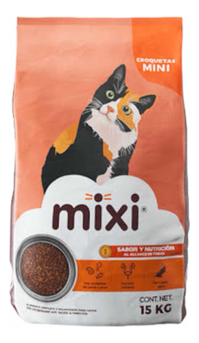 Alimento Mixi Croqueta Gato Adulto 15kg, 30% Proteína