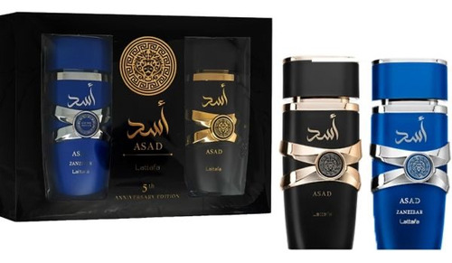 Lattafa Asad Set Edp 100 Ml + Asad Zanzibar Edp 100ml Hombre