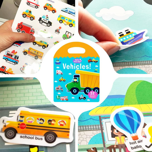 Set 6 Libros De Stickers Reutilizables Para Niños