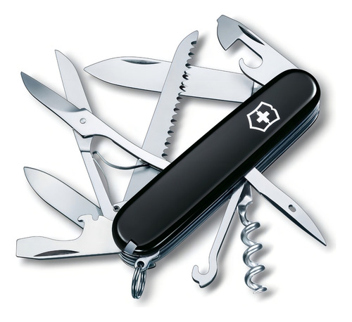 Navaja Huntsman Victorinox 1.3713.3 Negra De 15 Funciones Color Negro