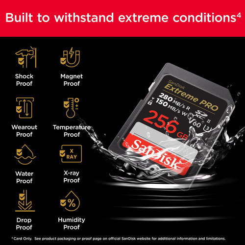 Sandisk - Extreme Pro 256gb Sdxc Uhs-ii V60 Memory Card