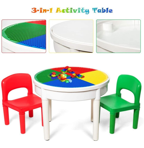 Juego De Mesa De Actividades Y 2 Sillas 3 En 1 Para Niños