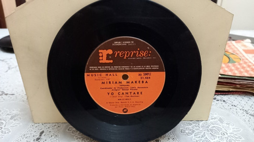 Miriam Makeba Yo Cantare - En La Esquina Vinilo Simple 7' Ex