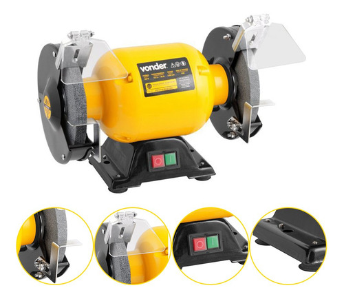 Moto Esmeril 360 W, Mono 110 Ou 220 V~ Vonder Profissional 220v