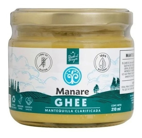 Manare - Mantequilla Ghee 210ml. Clarificada 100% Natural