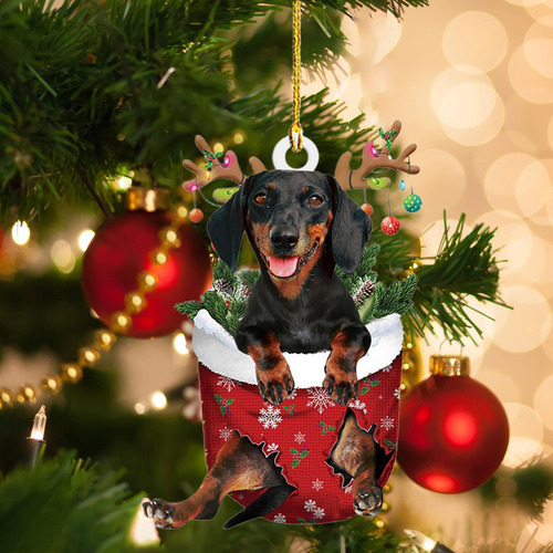 5 Adorno Navideño Para Perro Salchicha, Decoración Estilo