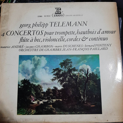 Vinilo Jean F Paillard Orq Georg Telemann 4 Concertos Cl2