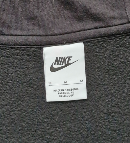 Campera Deportiva Hombre Capucha Negro Original Nike M (Usado)