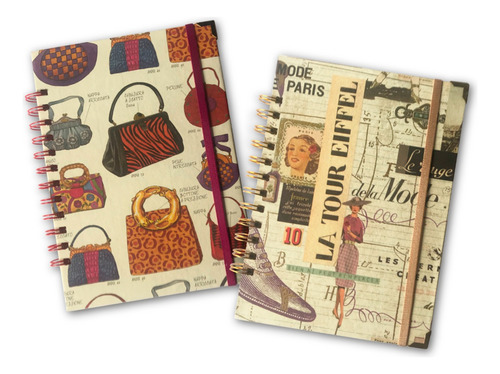 Libreta A5 Medida: 21x15cms Espiral Diseño Fashion X Und