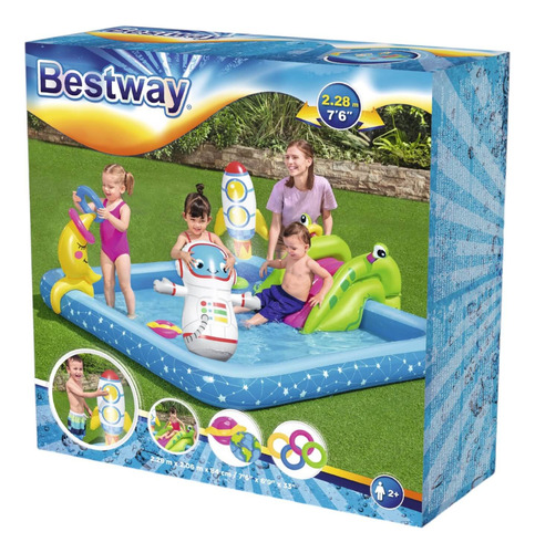 Piscina Y Juegos Inflable Astros 2.28mx2.06mx84cms Bestway
