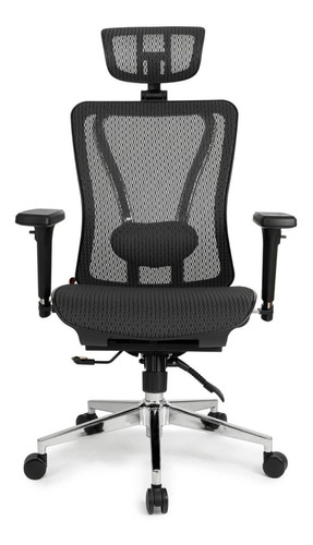 Cadeira de escritório DT3office Moira ergonômica  preta com estofado de mesh