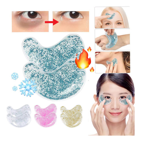 Pack X3 Pares De Gel Ojos Hielo Alivia Ojeras Reutilizable