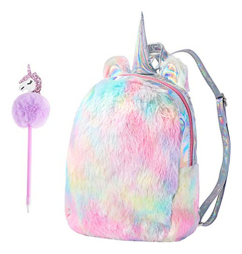 Yorki Girls Plush Unicorn Backpack Fashion, Shool Women Unic