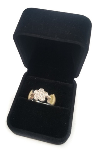 Anillo Para Mujer Flor Lámina Oro 18k Joya En Plata 950