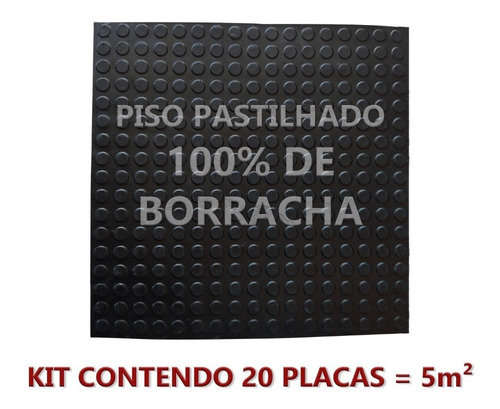 Piso Antiderrapande Academia  Borracha 20 Placas = 5m²