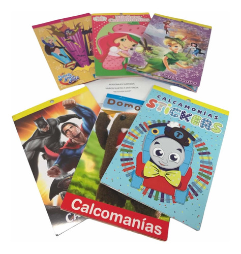 6 Libros Block Stickers Calcomanias Personaje Surtido Premio