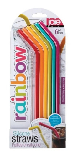6 Popotes Joie Rainbow Con Cepillo Limpiador Importados