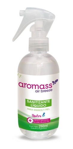 Sanitizante Alcohol 70% Aromass X 250 Cm3  * Sheshu Home