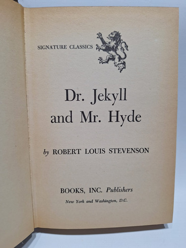 Antiguo Libro Dr. Jekyll And Mr. Hyde R. Stevenson Le530